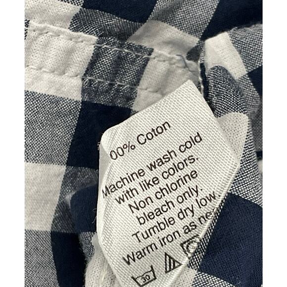 J CREW Womens Shirt Gingham Signature Fit Button Up Navy Blue White Plaid XS - Picture 12 of 12